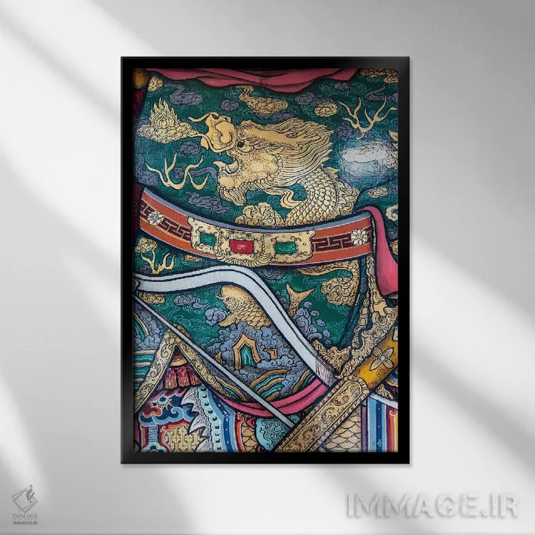 تابلو دکوراتیو دروازه معبد دوم اثر مارک مکلارن جانسون - نمای قابدار مشکی