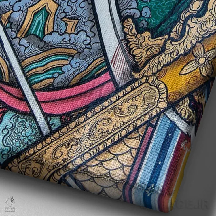 تابلو دکوراتیو دروازه معبد دوم اثر مارک مکلارن جانسون - نمای نزدیک بافت بوم