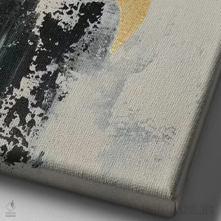 تابلو مینیمال الله اثر مونیکا میکوته - نمای نزدیک بافت بوم