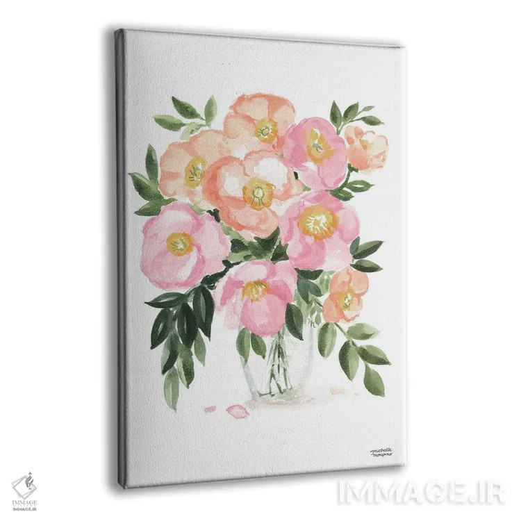 تابلو دکوراتیو دسته گل بهاری آبرنگ اثر میشل موسپنس - نمای پرسپکتیو محصول