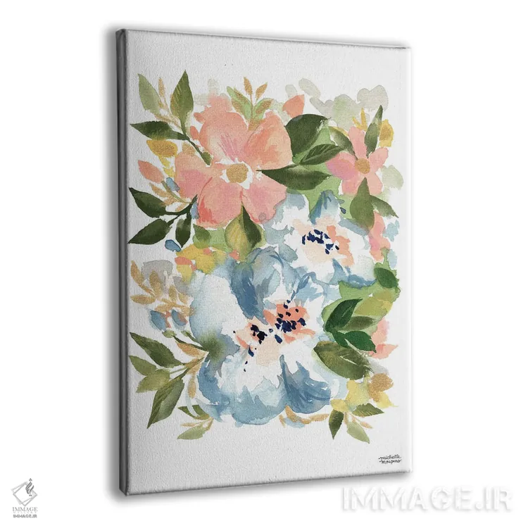 تابلو دکوراتیو گل های مناطق روستایی فرانسه آبرنگ اثر میشل موسپنس - نمای پرسپکتیو محصول