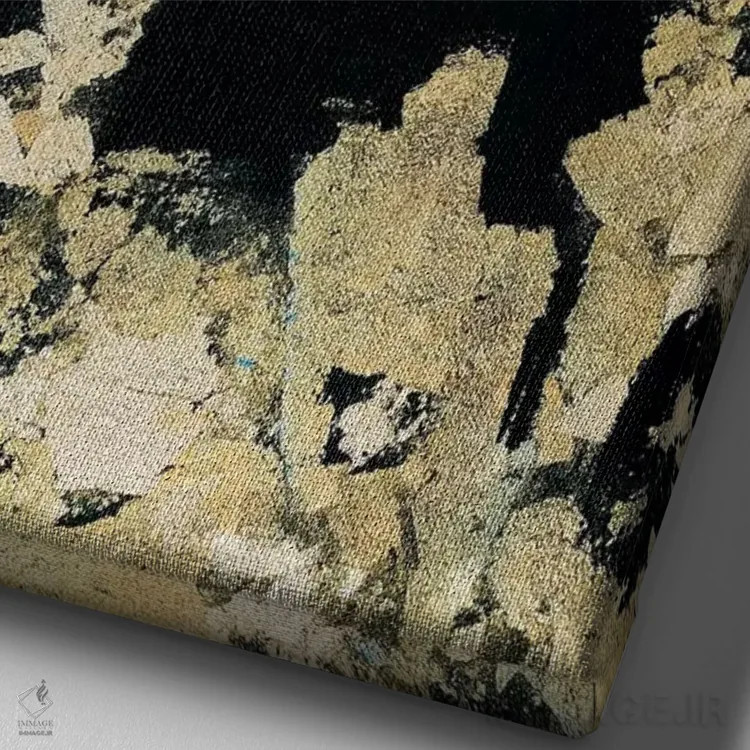 تابلو انتزاعی سبحان الله اثر مونیکا میکوته - نمای نزدیک بافت بوم