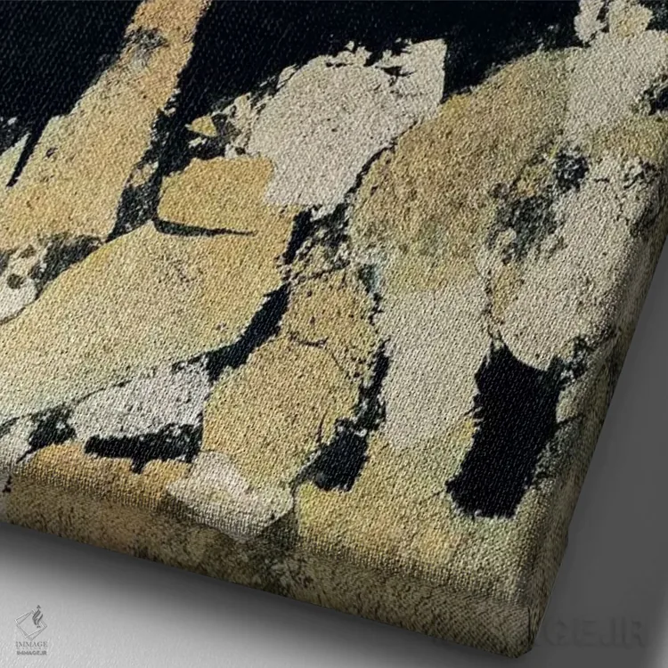 تابلو انتزاعی شهادت اثر مونیکا میکوته - نمای نزدیک بافت بوم