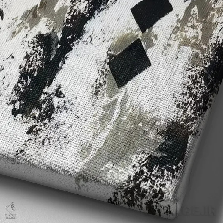 تابلو انتزاعی یا رب اثر مونیکا میکوته - نمای نزدیک بافت بوم