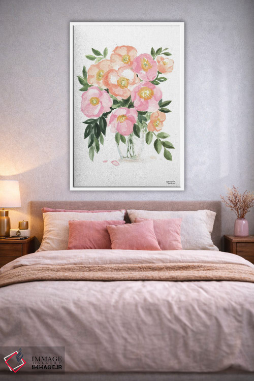 تابلو دکوراتیو دسته گل بهاری آبرنگ اثر میشل موسپنس - D1W