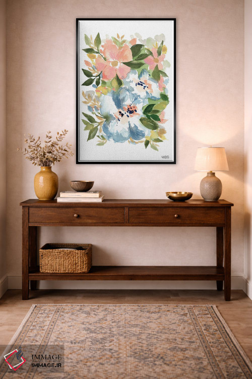 تابلو دکوراتیو گل های مناطق روستایی فرانسه آبرنگ اثر میشل موسپنس - D4B