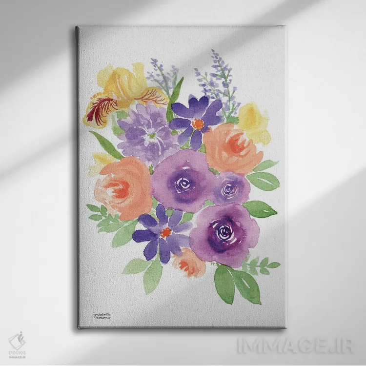 تابلو دکوراتیو گردهمایی باغ آبرنگ اثر میشل موسپنس - نمای روبهرو روی دیوار