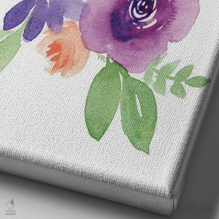 تابلو دکوراتیو گردهمایی باغ آبرنگ اثر میشل موسپنس - نمای نزدیک بافت بوم