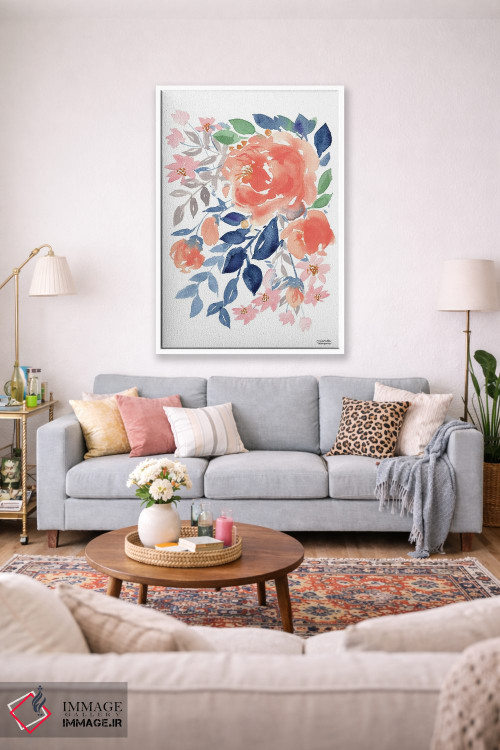 تابلو دکوراتیو آبشار گل هلو آبرنگ اثر میشل موسپنس - D1W