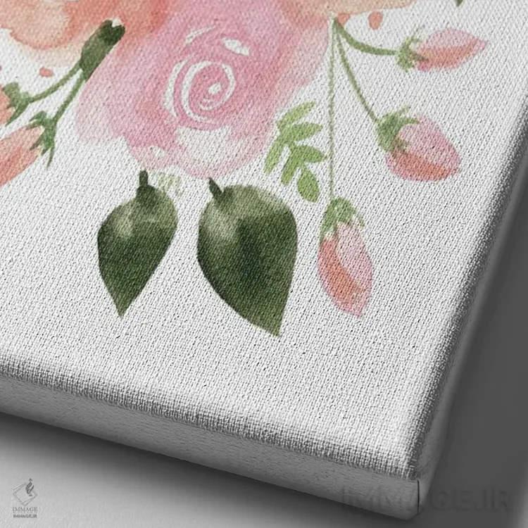 تابلو دکوراتیو دسته گل آفتابی آبرنگ اثر میشل موسپنس - نمای نزدیک بافت بوم