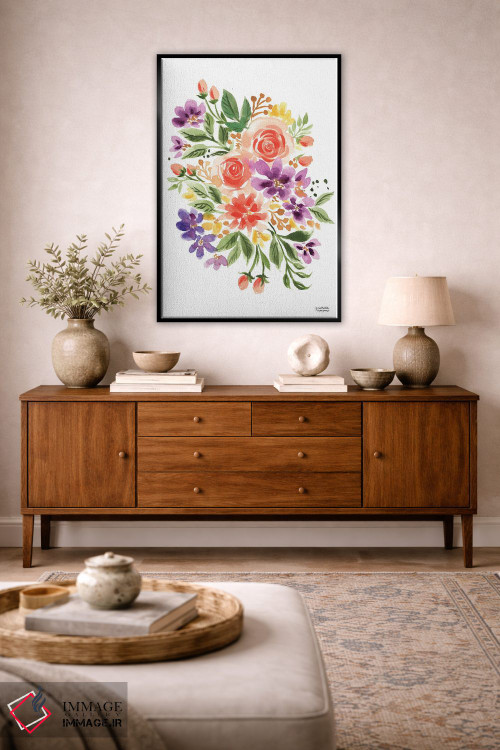 تابلو دکوراتیو دسته گل افسون شده آبرنگ اثر میشل موسپنس - D2B