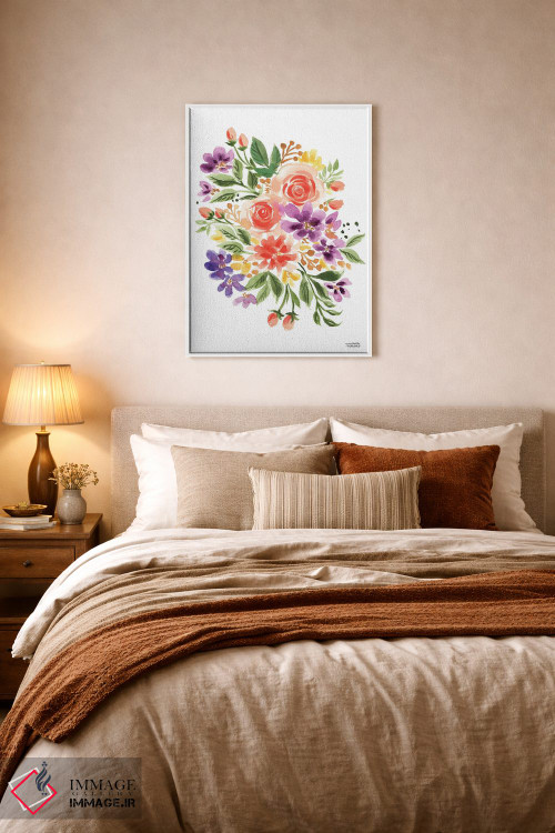 تابلو دکوراتیو دسته گل افسون شده آبرنگ اثر میشل موسپنس - D5W
