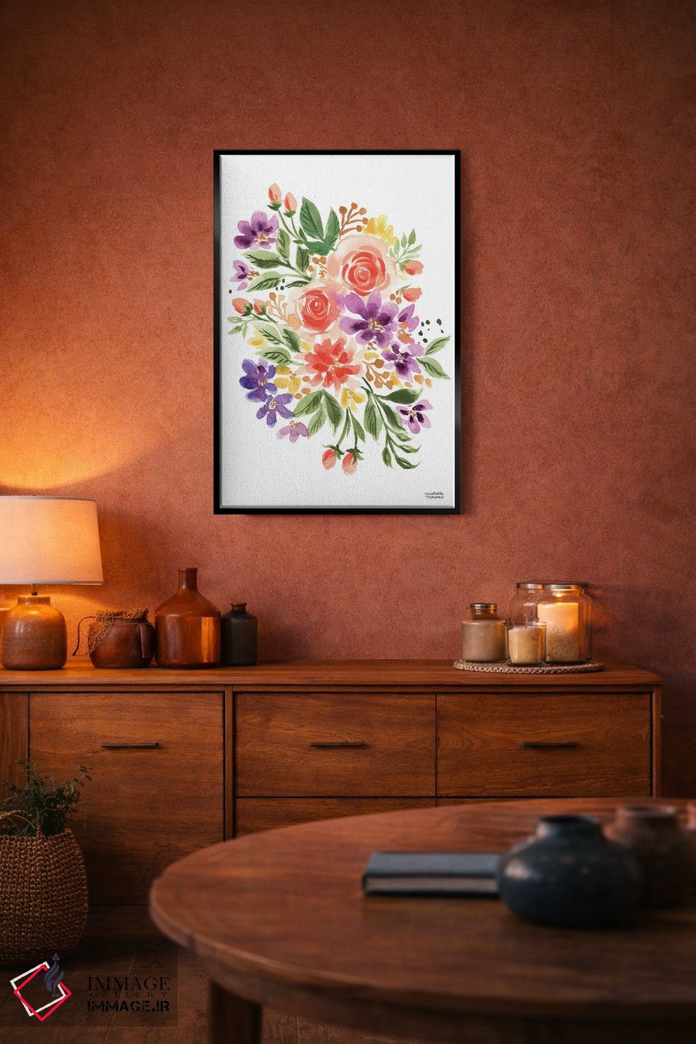تابلو دکوراتیو دسته گل افسون شده آبرنگ اثر میشل موسپنس - D4B