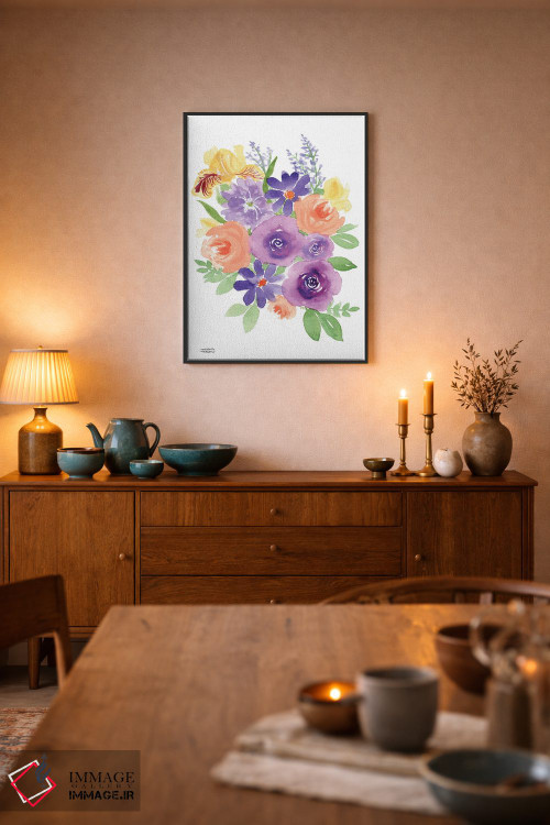 تابلو دکوراتیو گردهمایی باغ آبرنگ اثر میشل موسپنس - D6B