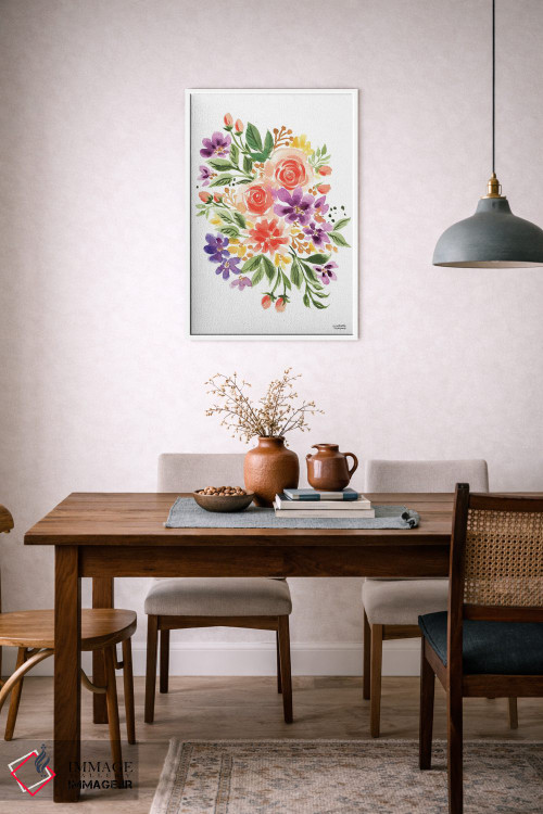 تابلو دکوراتیو دسته گل افسون شده آبرنگ اثر میشل موسپنس - D6W