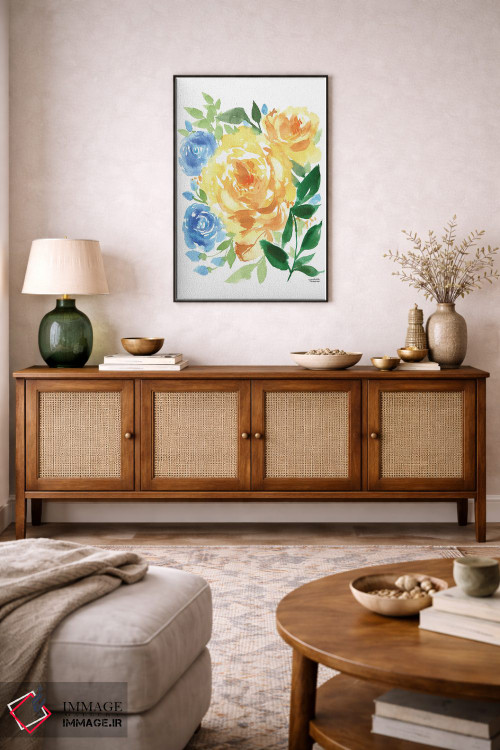 تابلو دکوراتیو انفجار شکوفه ها آبرنگ اثر میشل موسپنس - D4B