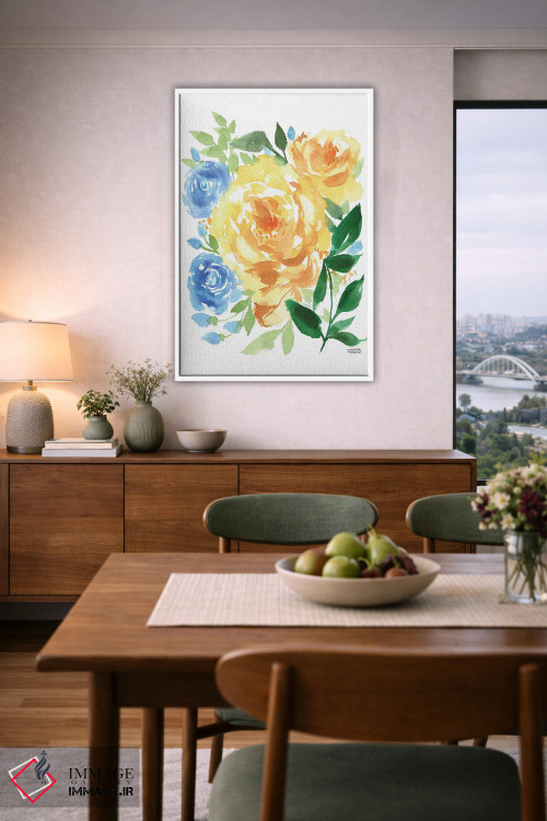 تابلو دکوراتیو انفجار شکوفه ها آبرنگ اثر میشل موسپنس - D6W