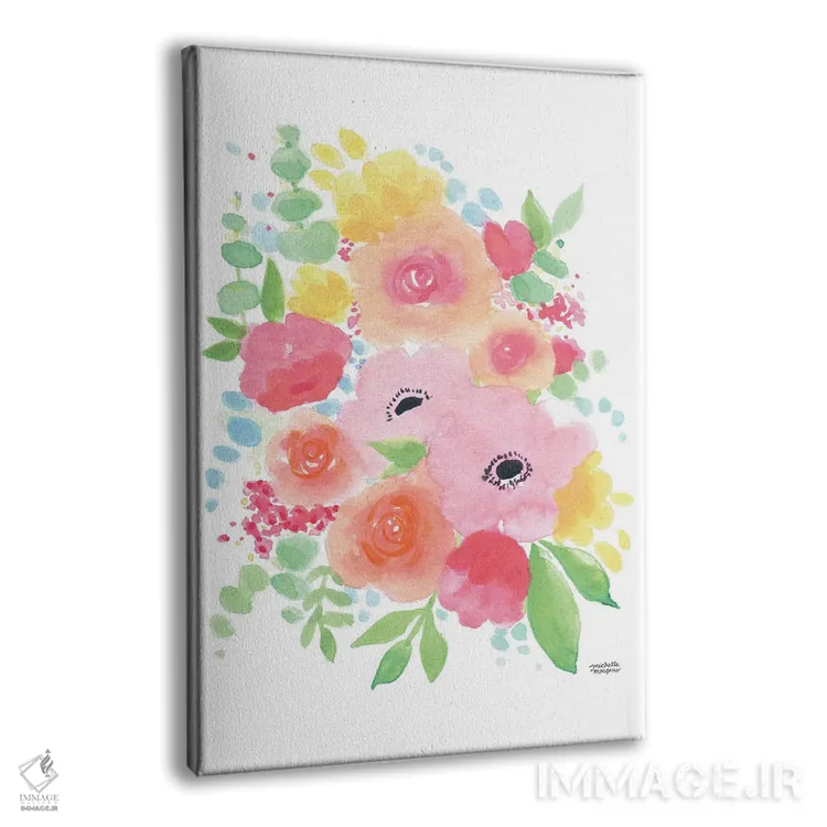 تابلو دکوراتیو گل های ماندگار آبرنگ اثر میشل موسپنس - نمای پرسپکتیو محصول