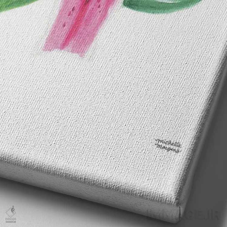 تابلو دکوراتیو شکوفه لیلی استارگیزر آبرنگ اثر میشل موسپنس - نمای نزدیک بافت بوم