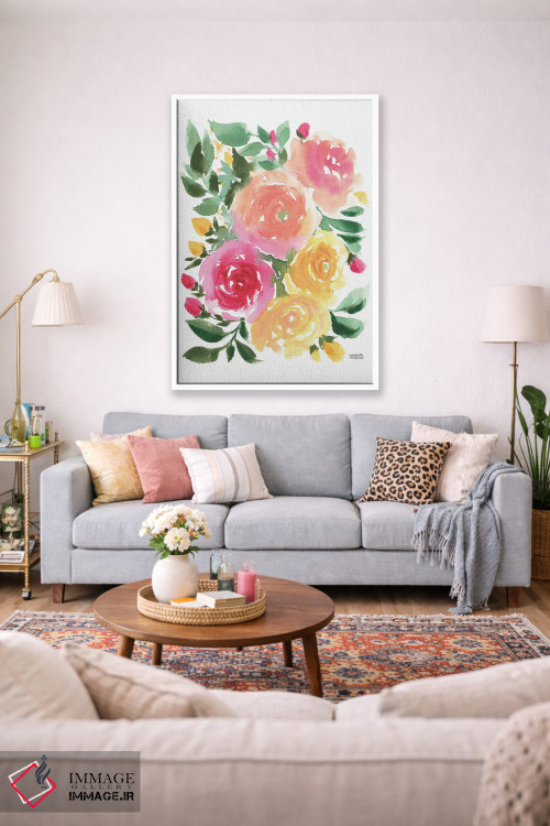 تابلو دکوراتیو رزا بلا آبرنگ اثر میشل موسپنس - D1W