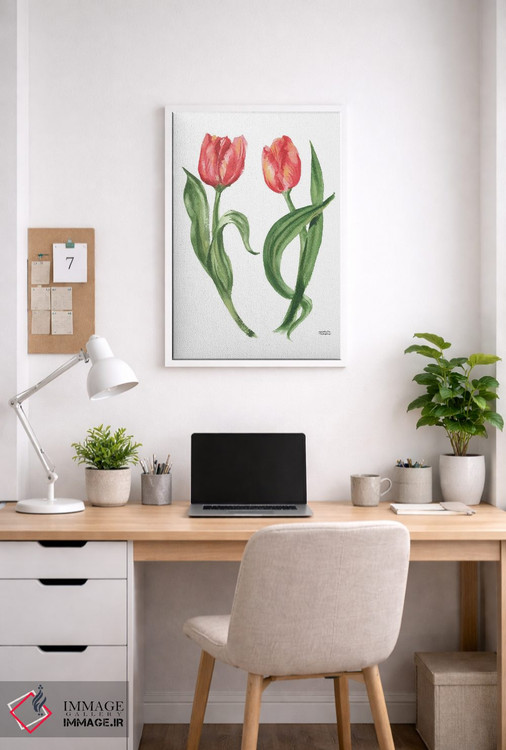 تابلو دکوراتیو گل های لاله آبرنگ اثر میشل موسپنس - D5W