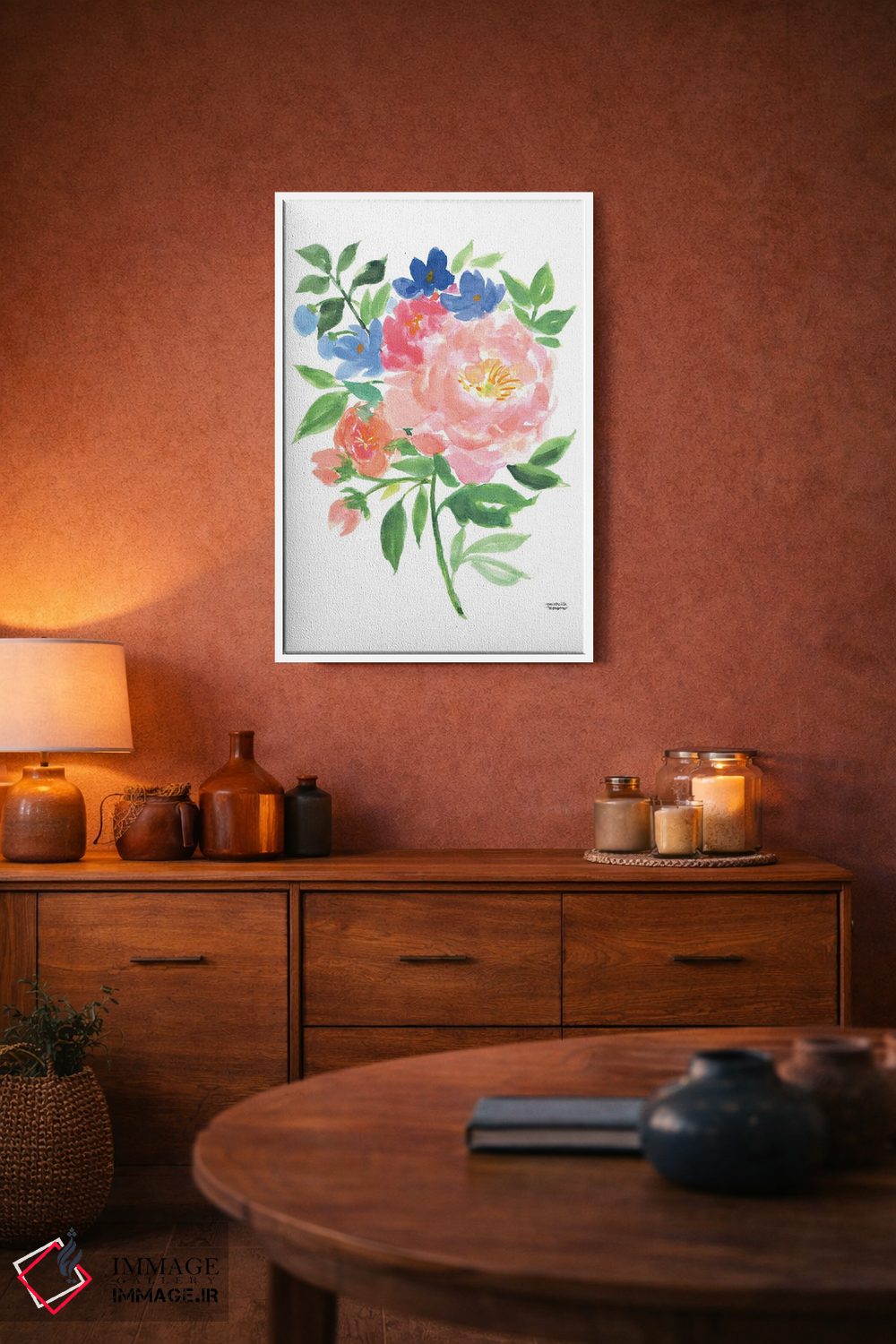 تابلو دکوراتیو دسته گل شکوفه های تابستانی آبرنگ اثر میشل موسپنس - D4W