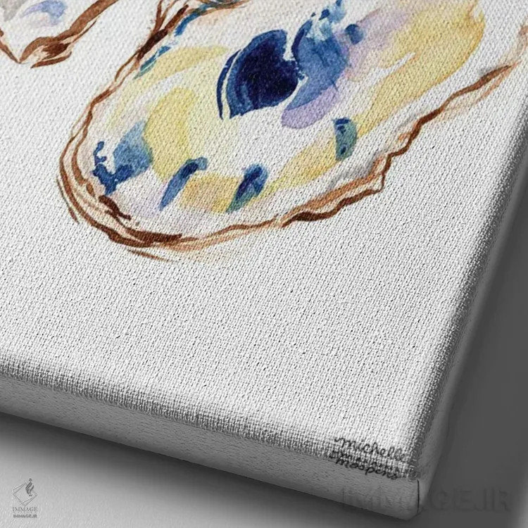 تابلو دکوراتیو صدف ها سوم آبرنگ اثر میشل موسپنس - نمای نزدیک بافت بوم