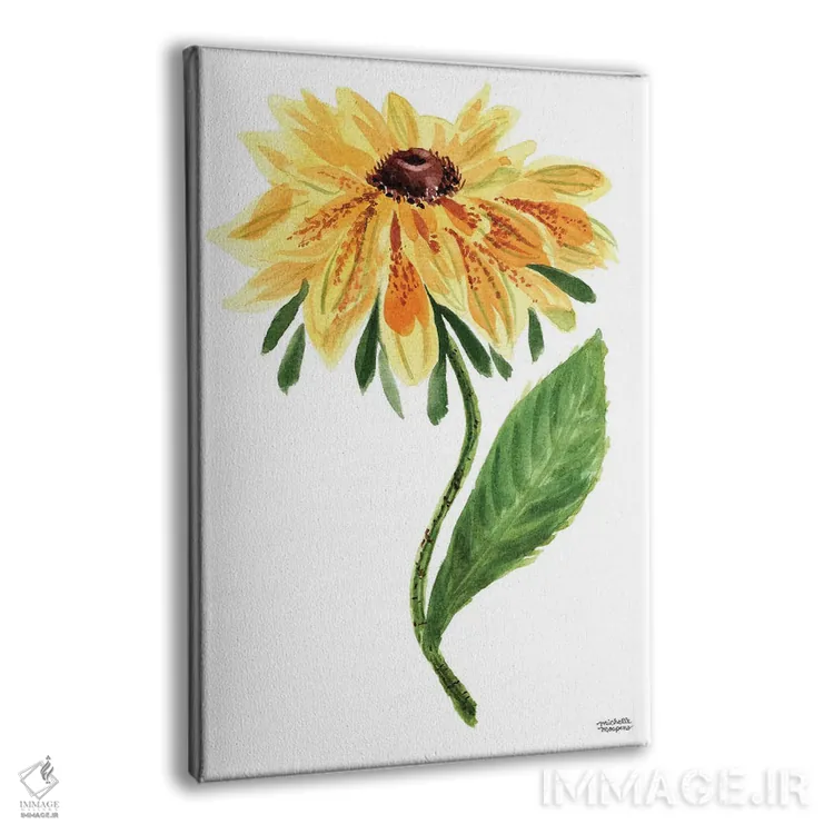 تابلو دکوراتیو گل سوزان چشم سیاه آبرنگ اثر میشل موسپنس - نمای پرسپکتیو محصول