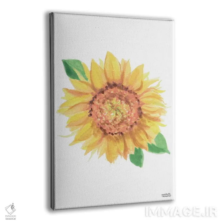 تابلو دکوراتیو گل آفتابگردان آبرنگ اثر میشل موسپنس - نمای پرسپکتیو محصول