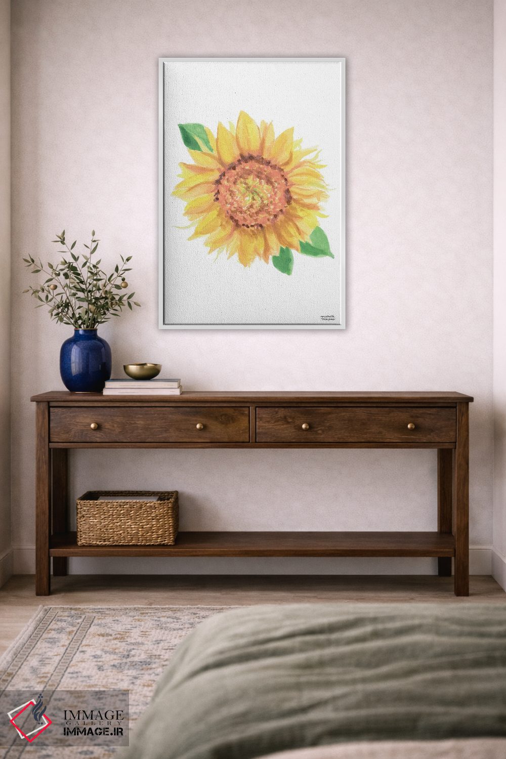 تابلو دکوراتیو گل آفتابگردان آبرنگ اثر میشل موسپنس - D4W
