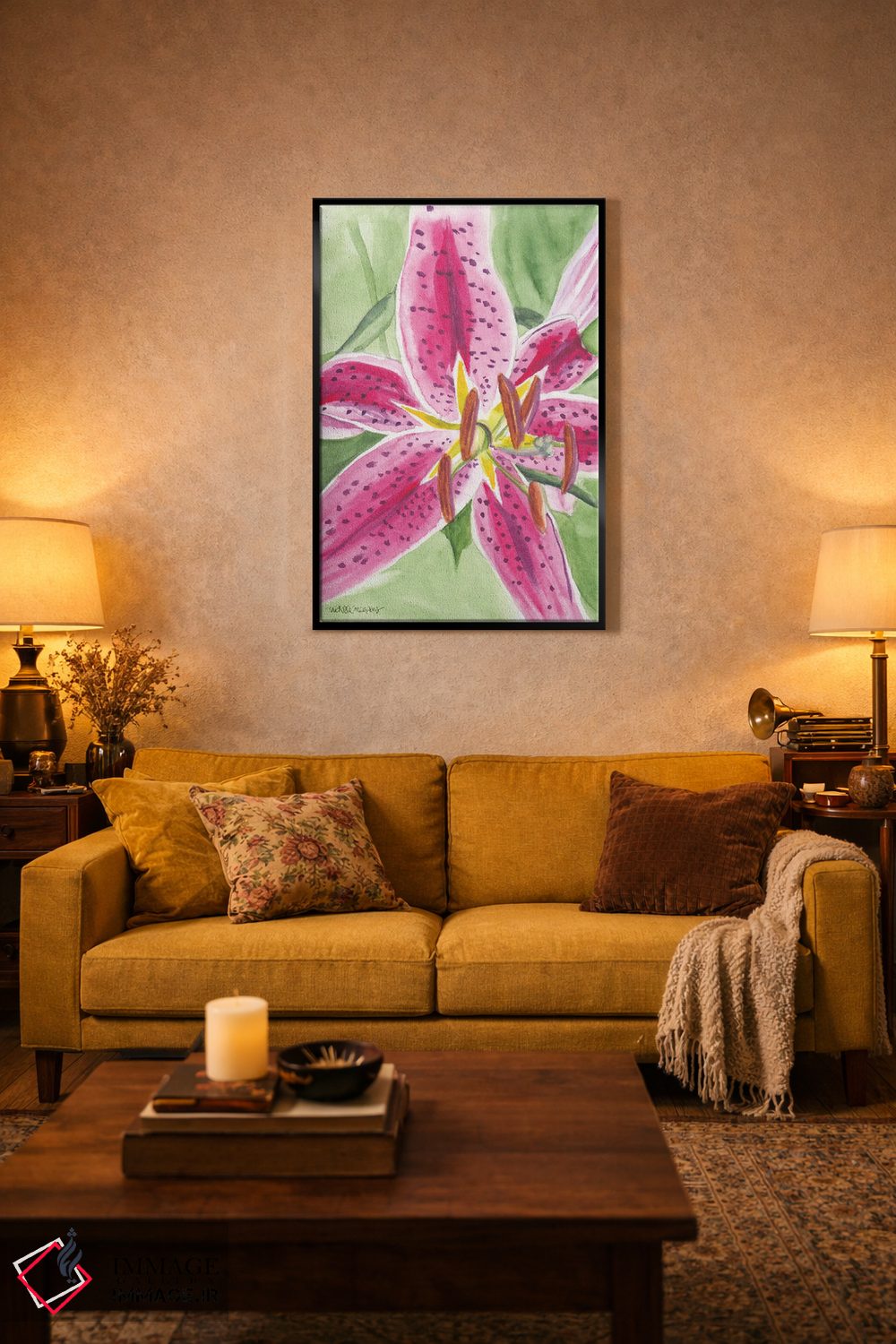تابلو دکوراتیو لیلی استارگیزر اول آبرنگ اثر میشل موسپنس - D3B