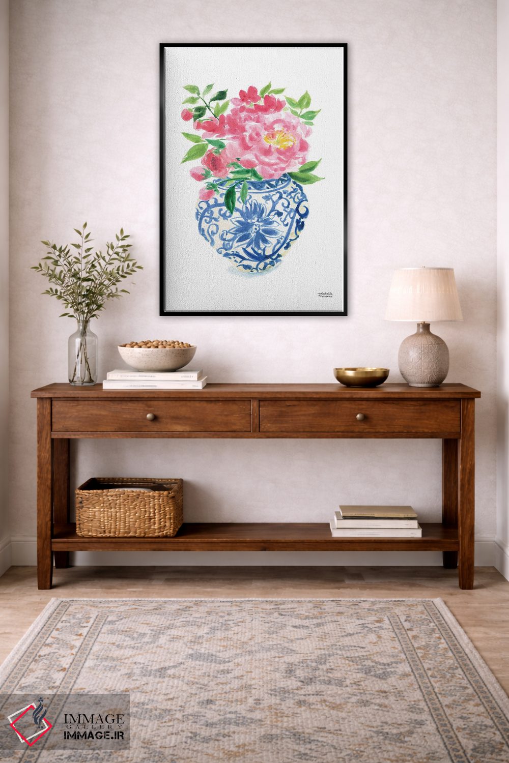 تابلو دکوراتیو کوزه زنجبیلی پنجم آبرنگ اثر میشل موسپنس - D4B