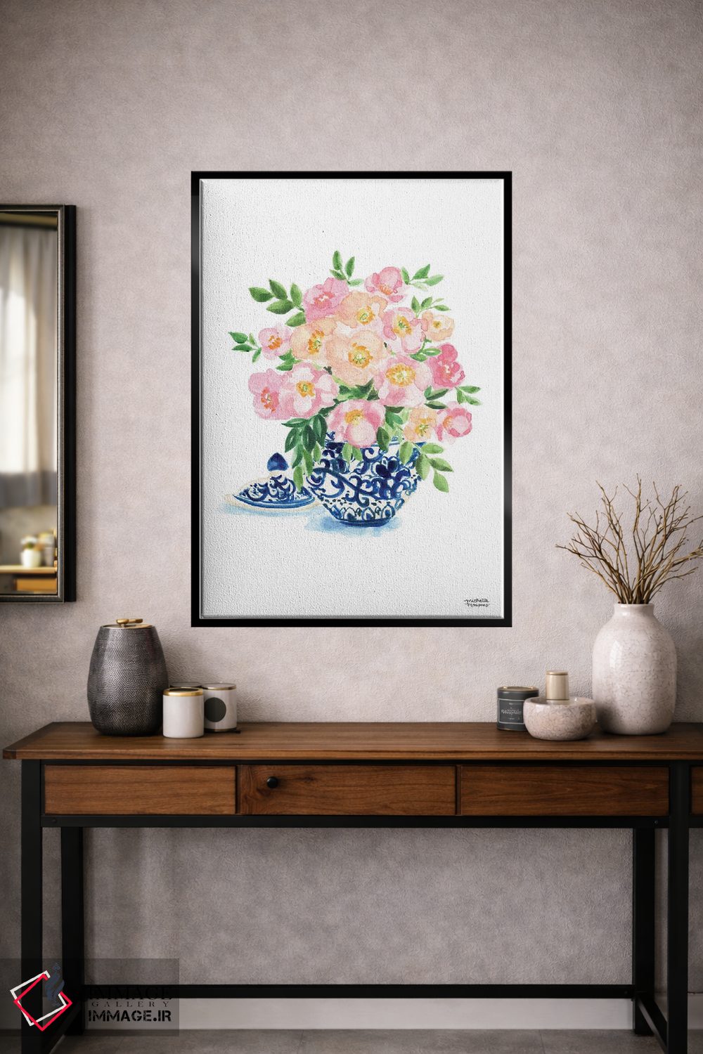 تابلو دکوراتیو کوزه زنجبیلی هشتم آبرنگ اثر میشل موسپنس - D2B