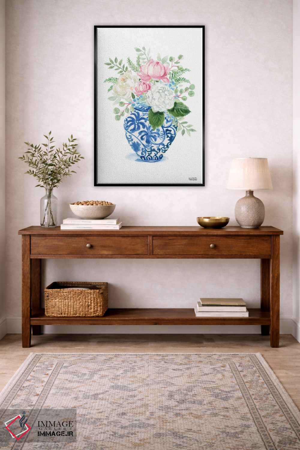 تابلو دکوراتیو کوزه زنجبیلی هفتم آبرنگ اثر میشل موسپنس - D5B