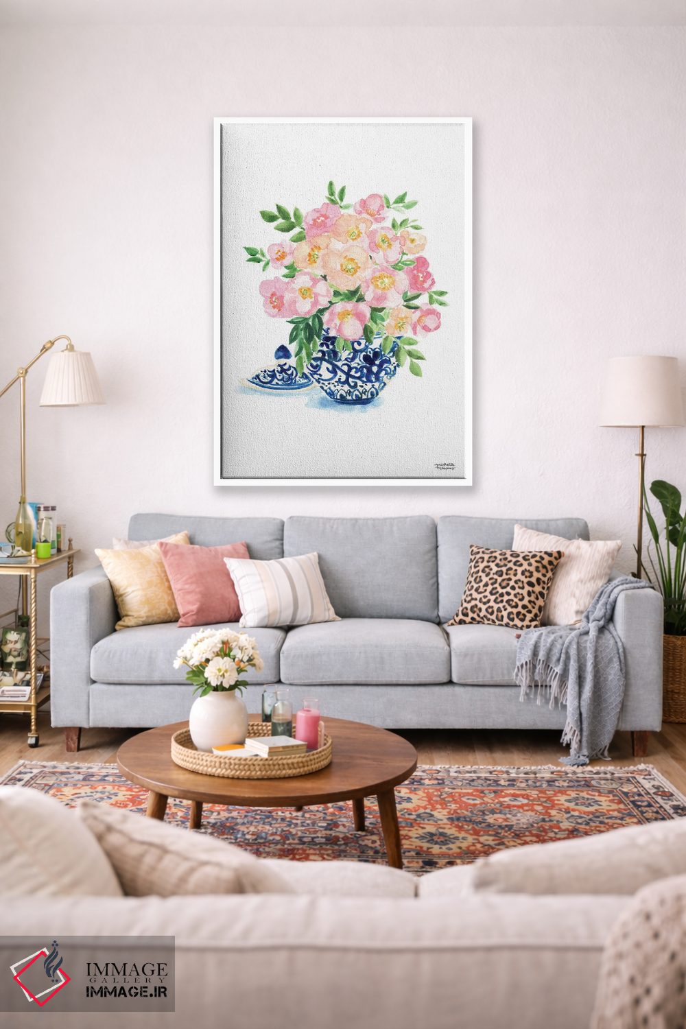 تابلو دکوراتیو کوزه زنجبیلی هشتم آبرنگ اثر میشل موسپنس - D1W