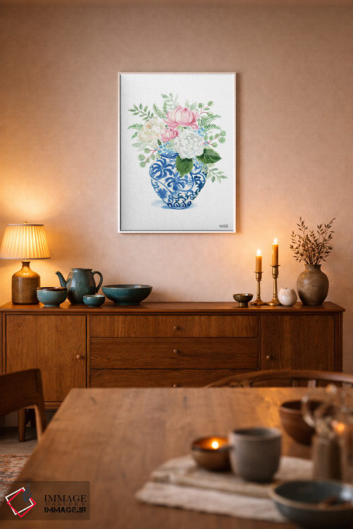 تابلو دکوراتیو کوزه زنجبیلی هفتم آبرنگ اثر میشل موسپنس - D6W