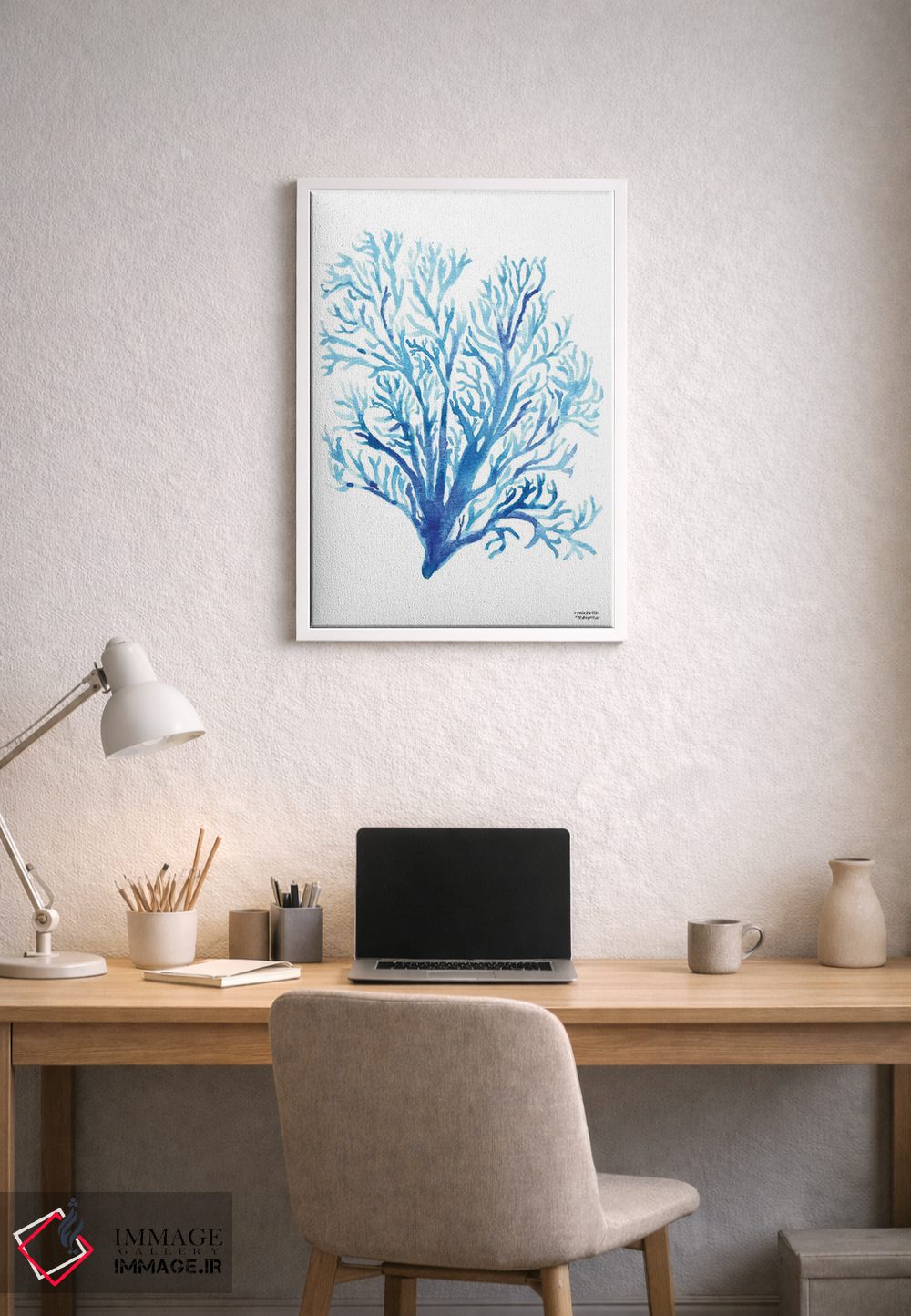 تابلو دکوراتیو مرجان ساحلی آبرنگ اثر میشل موسپنس - D1W