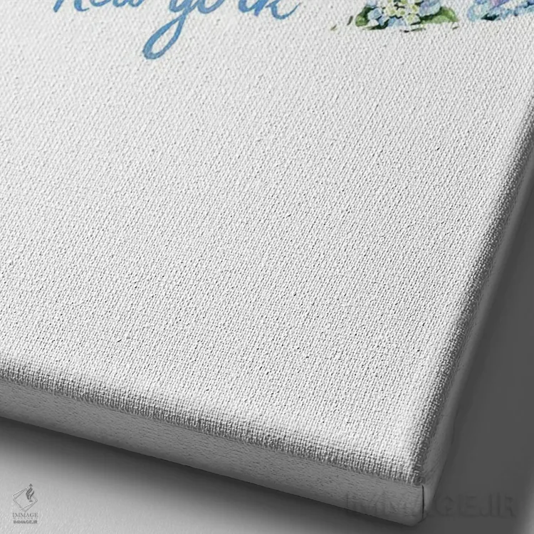 تابلو دکوراتیو گل های آبرنگی ایالت نیویورک اثر میشل موسپنس - نمای نزدیک بافت بوم