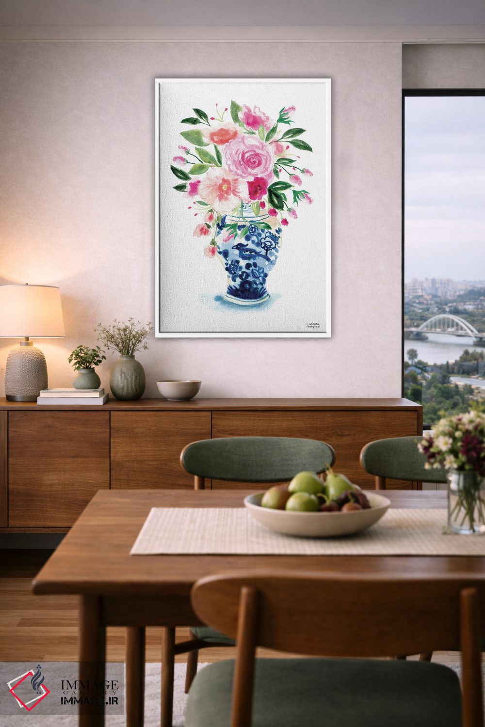 تابلو دکوراتیو کوزه زنجبیلی نهم آبرنگ اثر میشل موسپنس - D6W