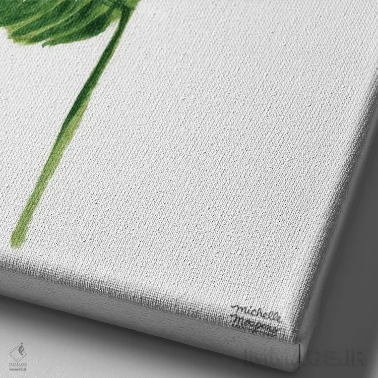 تابلو دکوراتیو گل بابی قرمز آبرنگ اثر میشل موسپنس - نمای نزدیک بافت بوم