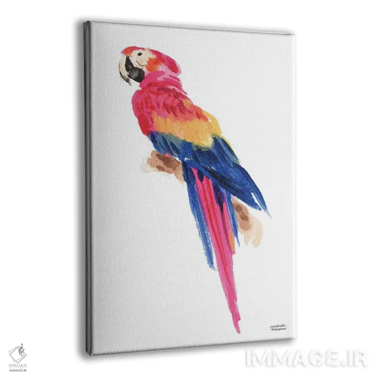 تابلو دکوراتیو طوطی استوایی آبرنگ اثر میشل موسپنس - نمای پرسپکتیو محصول