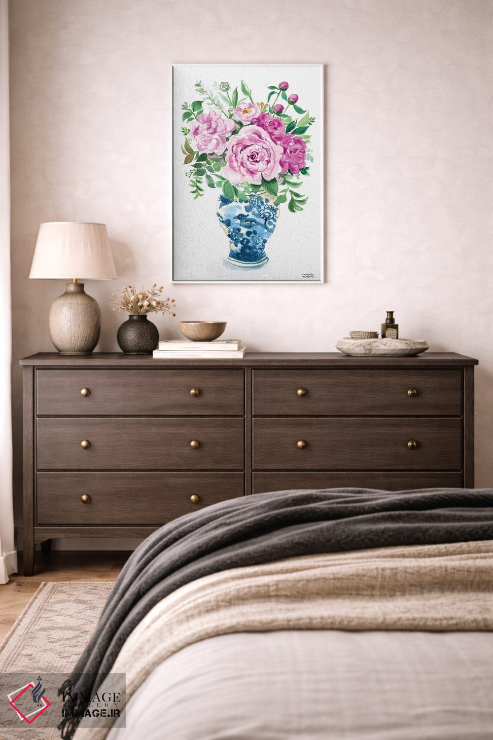 تابلو دکوراتیو کوزه زنجبیلی دهم آبرنگ اثر میشل موسپنس - D3W