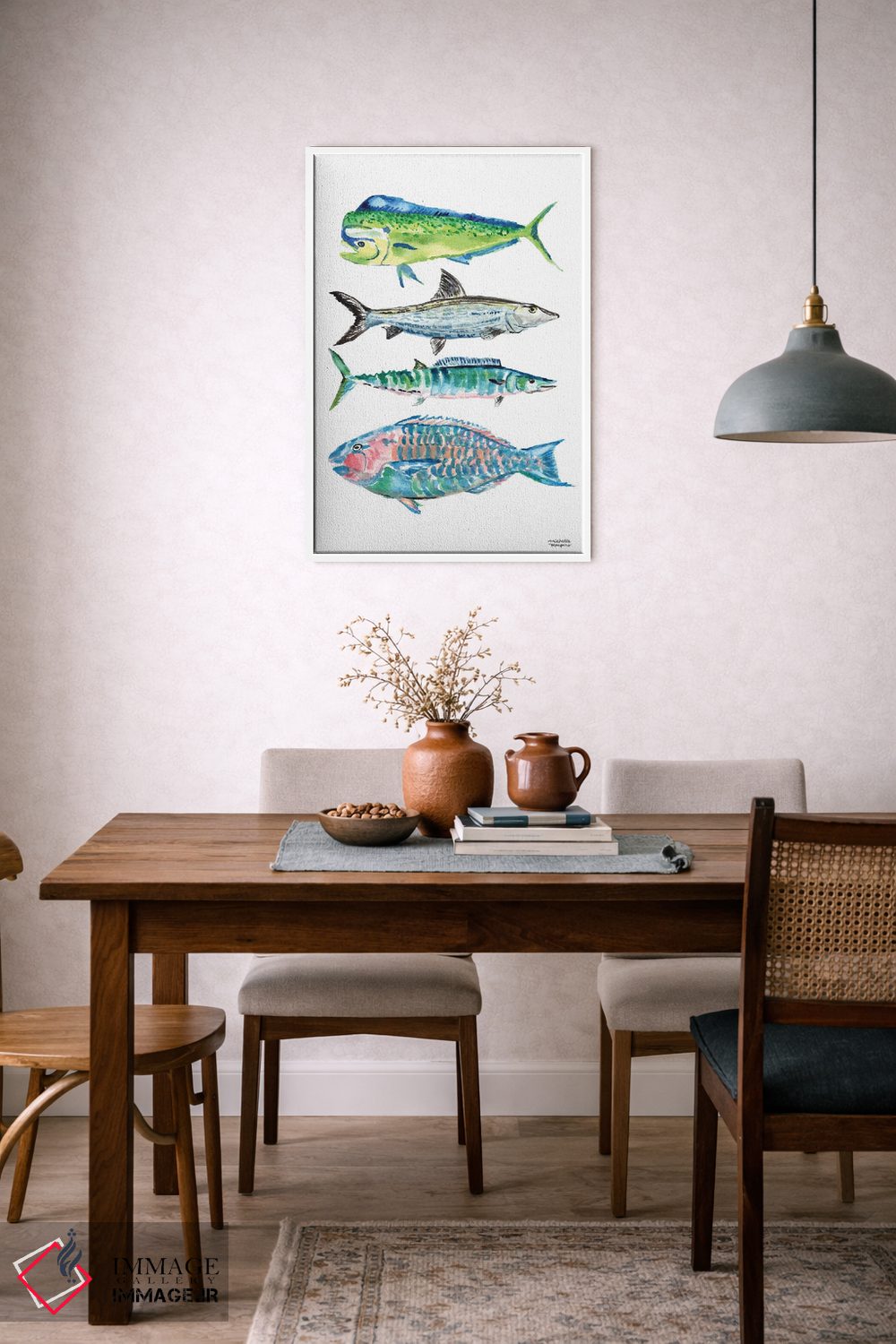تابلو دکوراتیو ماهی گرند کیمن آبرنگ اثر میشل موسپنس - D6W