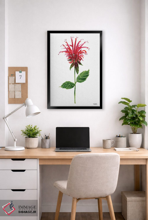 تابلو دکوراتیو گل بابی قرمز آبرنگ اثر میشل موسپنس - D3B