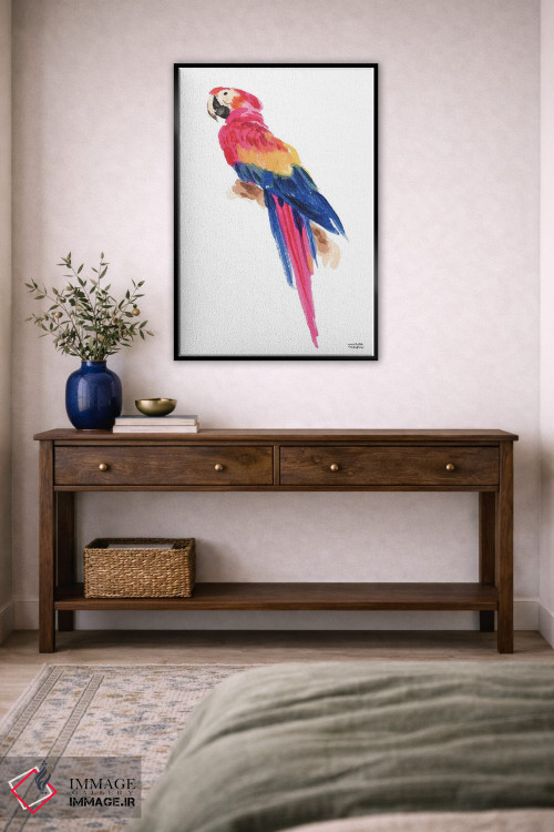 تابلو دکوراتیو طوطی استوایی آبرنگ اثر میشل موسپنس - D4B
