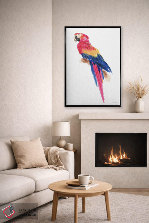 تابلو دکوراتیو طوطی استوایی آبرنگ اثر میشل موسپنس - D6B