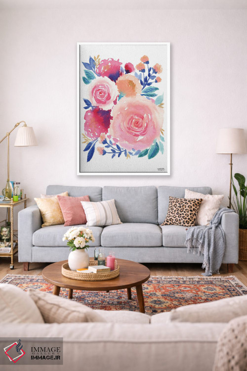 تابلو دکوراتیو قدرت گل آبرنگ اثر میشل موسپنس - D1W