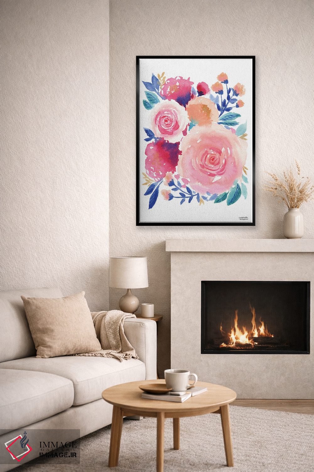 تابلو دکوراتیو قدرت گل آبرنگ اثر میشل موسپنس - D5B