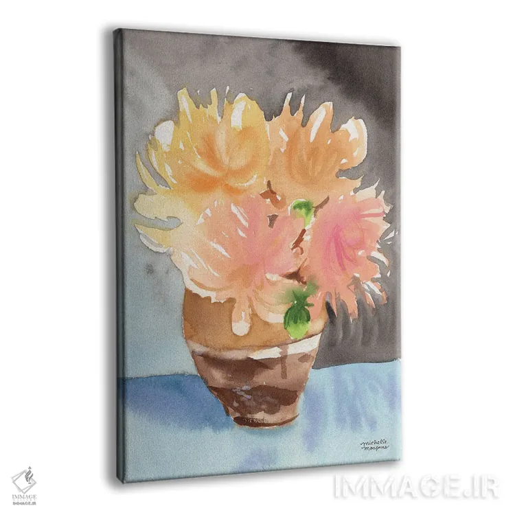 تابلو دکوراتیو زندگی بی جان دسته گل بوهو آبرنگ اثر میشل موسپنس - نمای پرسپکتیو محصول