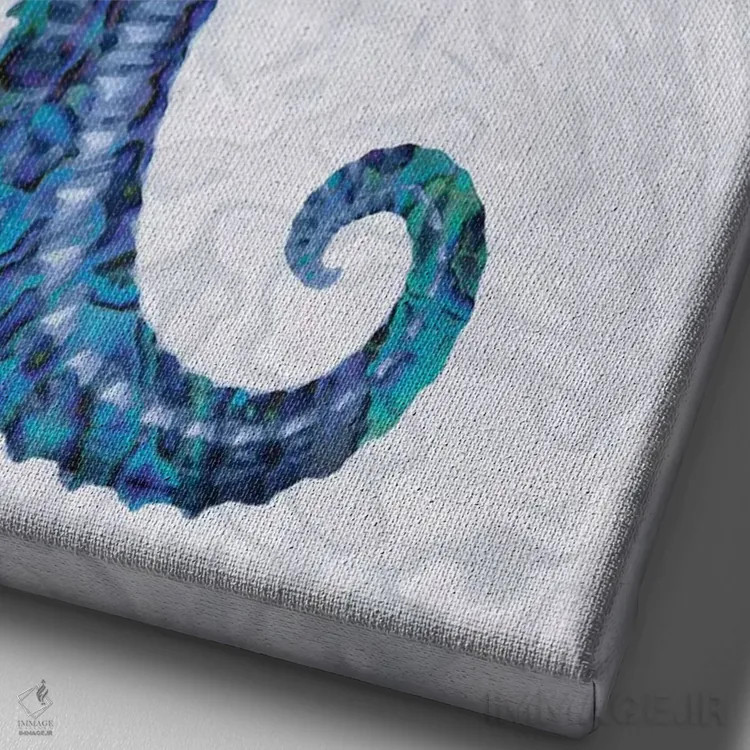 تابلو دکوراتیو اسب دریایی دوم اثر ملونی میلر - نمای نزدیک بافت بوم